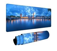 Tapis de Souris 1600x800x3mm Big Ben, Londres Tapis de Bureau Gaming, Mouse Pad avec Base en Caoutchouc, Desk Mat avec Coutures sur Les Bords, Accessoire Gamer, pour Bureau Gaming Maison, Gamer 4-7876