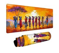 Tapis de Souris 1600x800x3mm Femme, Afrique Tapis de Bureau Gaming, Mouse Pad avec Base en Caoutchouc, Desk Mat avec Coutures sur Les Bords, Accessoire Gamer, pour Bureau Gaming Maison, Gamer, 0-9266