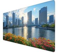 Tapis de Souris 1600x800x3mm Fleur Sous Main Bureau Architecture Antidérapant Étanche, Base en Caoutchouc Lavable, la Vitesse et la Précision Améliorées, Mouse Pad pour Protege Bureau, Domicile K7-137