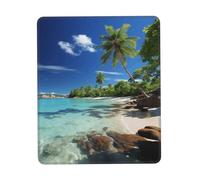 Tapis de souris 17,8 x 21,8 cm Tapis de souris Paradis tropical pour homme femme Tapis de souris d'ordinateur avec base en caoutchouc antidérapant Tapis de clavier pour le travail