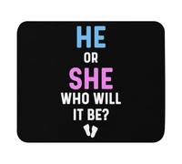 Tapis de souris 23,9 x 20,1 cm Tapis de souris He Or She Who Will It Be Gender Reveal
