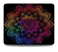 Tapis de Souris, 23 x 18cm Tapis de Bureau Mouse Pad Mandala, Base en Caoutchouc Imperméable et Antidérapante, Offrez-Vous Une Glisse Ultra-Douce et Un Suivi Optimal, pour Travail, Jeux Noir 0d-672