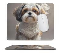 Tapis de souris 24,9 x 30 cm antidérapant et imperméable pour souris sans fil, ordinateurs, ordinateurs portables, bureau Shih Tzu Dog