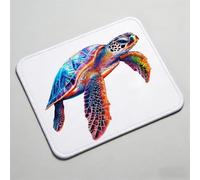 Tapis de Souris 240x200x3mm, Tapis de Souris Imperméable et Antidérapante, avec Motif, Mousepad Bords Cousus Précision, Texture de Qualité Supérieure, Compact et résistant Tortue mer Blanc 0O-308