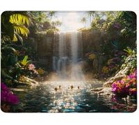 Tapis de Souris 24x20 cm Tapis Souris Gamer Bords Cousus Mousepad, Base en Imperméable Caoutchouc Antidérapante, Glissement Facile, Résistant aux Eclaboussures, Durable, La Cascade Plantes w0j-750