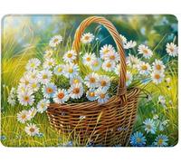 Tapis de Souris 24x20 cm Tapis Souris Gamer Bords Cousus Mousepad, Base en Imperméable Caoutchouc Antidérapante, Glissement Facile, Résistant aux Eclaboussures, Chrysanthème Panier De Fleurs w0j-8