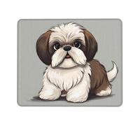 Tapis de souris 25,4 x 30,5 cm, tapis de souris Shih Tzu pour homme et femme, tapis de souris d'ordinateur avec base en caoutchouc antidérapant, tapis de clavier pour le travail
