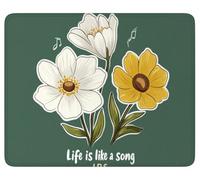 Tapis de Souris 250 x 210 mm, Vert Tapis de Souris Antidérapant, k-422 | Sous Main Bureau Imperméable Fleur Mouse Pad, pour Bureau, PC, Ordinateur Portable Améliore la Précision et la Vitesse