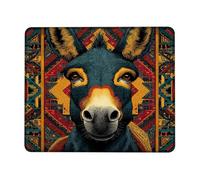 Tapis De Souris 25X30CM, Illustration D'Âne Colorée, Motif Animalier Bleu Vif Tapis De Bureau Durable Mousepad Moderne sous-Main pour Maison Travail Claviers