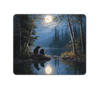 Tapis De Souris 25X30CM, Lac De La Pleine Lune des Ours Mouse Pad Moderne Mousepad Comfortable sous-Main pour Claviers Travail Table
