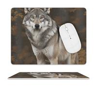 Tapis De Souris 25X30CM, Loup Gris Sauvage sous-Main Moderne Mousepad Comfortable Tapis De Bureau pour Claviers Maison Travail