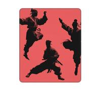 Tapis De Souris 25X30CM, Silhouettes des Arts Martiaux Mouse Pad Antidérapante Mousepad Durable Tapis De Bureau pour Claviers Maison Travail