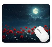 Tapis de Souris 290 x 240 mm, Imperméable Sous Main Bureau Fleur, A-3976 | Mouse Pad avec Bords Cousus, Base en Caoutchouc Antidérapant Tapis Souris Lune, pour Maison Bureau Decor Cadeaux A-3976