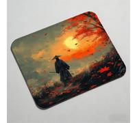 Tapis de Souris 290x240x3mm, Tapis de Souris Imperméable et Antidérapante, avec Motif, Mousepad Bords Cousus, Texture de Qualité Supérieure, Compact et résistant Guerrier Coucher Soleil 0O-901