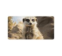 Tapis de souris 30,5 x 61 cm, motif suricate avec base en caoutchouc antidérapant, grand tapis de souris de jeu pour bureau et maison