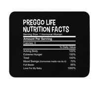 Tapis de souris 30 x 24,9 cm Tapis de souris drôle Preggo Life Nutrition Facts Future Mom Baby Bump