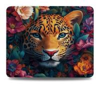 Tapis de Souris, 30 x 25cm Tapis de Bureau Mouse Pad Léopard, Base en Caoutchouc Imperméable et Antidérapante, Offrez-Vous Une Glisse Ultra-Douce et Un Suivi Optimal, pour Travail, Jeux Fleur 0d-35