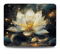 Tapis de Souris, 30 x 25cm Tapis de Bureau Mouse Pad Lotus, Base en Caoutchouc Imperméable et Antidérapante, Offrez-Vous Une Glisse Ultra-Douce et Un Suivi Optimal, pour Travail, Jeux Rêve 0d-252