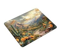 Tapis de Souris 300 x 250 x 3 mm Brun Tapis Souris Gaming Imperméable, Montagne Mouse Pad avec Base en Caoutchouc Antidérapant, Petit Mousepad avec Bords Cousus pour Maison, Bureau, Voyage S0-276