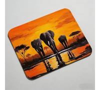 Tapis de Souris 320x260x3mm, Tapis de Souris Imperméable et Antidérapante, avec Motif, Mousepad Bords Cousus Précision, Texture de Qualité Supérieure, Compact et résistant éléphant Afrique 0O-219