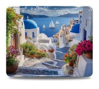 Tapis de Souris, 34 x 28cm Tapis de Bureau Mouse Pad Architecture, Base en Caoutchouc Imperméable et Antidérapante, Une Glisse Ultra-Douce et Un Suivi Optimal, pour Travail, Jeux Petite Ville 0d-466