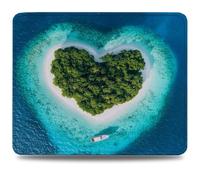 Tapis de Souris, 34 x 28cm Tapis de Bureau Mouse Pad Bleu, Base en Caoutchouc Imperméable et Antidérapante, Offrez-Vous Une Glisse Ultra-Douce et Un Suivi Optimal, pour Travail, Jeux Île (2) 0d-565