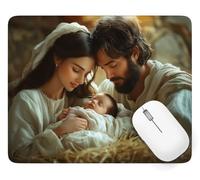 Tapis de Souris 360 x 300 mm, Imperméable Sous Main Bureau Ange, A-3617 | Mouse Pad avec Bords Cousus, Base en Caoutchouc Antidérapant Tapis Souris Famille, pour Maison Bureau Decor Cadeaux A-3617