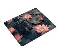 Tapis de Souris 360 x 300 x 3 mm Gris Tapis Souris Gaming Imperméable, Lotus Mouse Pad avec Base en Caoutchouc Antidérapant, Petit Mousepad avec Bords Cousus pour Maison, Bureau, Voyage, Cadeau S0-518