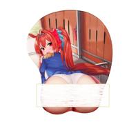 Tapis de Souris 3D avec protège-Poignets, Tapis de Souris de Jeu en Silicone Souple Ergonomique, Anime Mouse Soft pour Ordinateur Portable PC (RJ381)