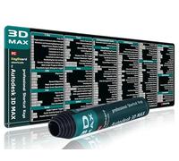 Tapis de Souris 3D Max avec Touches de Raccourci,Max Mouse Pad, Grand Tapis de Jeu XL avec Feuille de triche, Tapis de Clavier PC Office, Bord Cousu antidérapant (800x300mm)