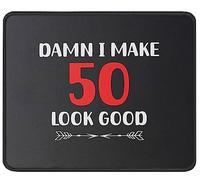 Tapis De Souris 50Th Birthday Damn! I Make 50 Look Good Best Turning Fifty Year Old 1973 1974 1975 Mouse Pad Anti-Dérapant sous-Main Comfortable Tapis De Bureau pour 25X30CM