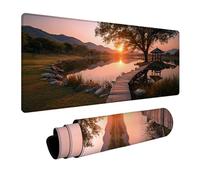 Tapis de Souris 600x300x3mm Coucher De Soleil, Voir Tapis de Bureau Gaming, Mouse Pad avec Base en Caoutchouc, Desk Mat avec Coutures sur Les Bords, Accessoire Gamer, pour Bureau Maison, Gamer, B-8717