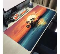 Tapis De Souris 600x300x3mm, Île aux Noix de Coco Grand Tapis de Souris Gaming, Gamer Mouse Pad avec Coutures sur Les Bords, Base en Caoutchouc Naturel Antidérapante, Lavable sous Main Bureau