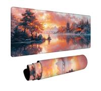 Tapis de Souris 600x300x3mm Voir, Architecture Tapis de Bureau Gaming, Mouse Pad avec Base en Caoutchouc, Desk Mat avec Coutures sur Les Bords, Accessoire Gamer, pour Bureau Maison, Gamer, I-6036