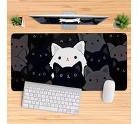 Tapis De Souris 600x400x3mm, Famille des Chats Grand Tapis de Souris Gaming, Gamer Mouse Pad avec Coutures sur Les Bords, Base en Caoutchouc Naturel Antidérapante, Lavable sous Main Bureau
