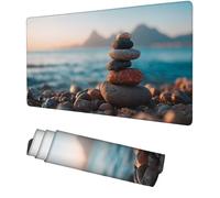 Tapis de Souris 700x300x3mm, Tapis de Souris Gaming La Pierre Multifonction Mouse Pad La Plage, Accessoire Bureau, Déco Bureau, Design Anti-Dérapage, pour Gamer, étude, Ordinateur Portable, f-381