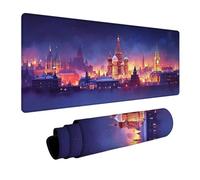 Tapis de Souris 700x400x3mm Big Ben, Vue Nocturne Tapis de Bureau Gaming, Mouse Pad avec Base en Caoutchouc, Desk Mat avec Coutures sur Les Bords, Accessoire Gamer, pour Bureau Maison, Gamer, 9-5897
