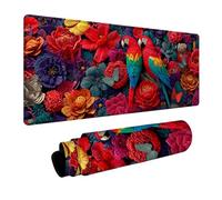 Tapis de Souris 700x400x3mm Fleur, Oiseau Tapis de Bureau Gaming, Mouse Pad avec Base en Caoutchouc, Desk Mat avec Coutures sur Les Bords, Accessoire Gamer, pour Bureau Gaming Maison, Gamer, PC A-6727
