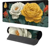 Tapis de Souris 700x400x3mm Fleur, Tapis de Souris XXL Gaming Papillon, Grand Mouse Pad avec Rubber Base, Gaming Accessoire Bureau, Haute Précision et Vitesse, Sous Main Bureau, pour Gamer, PC, Q-3749