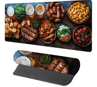 Tapis de Souris 700x400x3mm Nourriture, Tapis de Souris XXL Gaming Verre à Vin, Grand Mouse Pad avec Rubber Base, Gaming Accessoire Bureau, Haute Précision et Vitesse, Sous Main Bureau, pour PC 7-6777