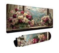 Tapis de Souris 700x400x3mm Voir, Vase Tapis de Bureau Gaming, Mouse Pad avec Base en Caoutchouc, Desk Mat avec Coutures sur Les Bords, Accessoire Gamer, pour Bureau Gaming Maison, Gamer, PC M-3098