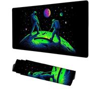 Tapis de Souris 800x300x3mm, Tapis de Souris Gaming La planète Multifonction Mouse Pad Vert, Accessoire Bureau, Déco Bureau, Design Anti-Dérapage, pour Gamer, étude, Ordinateur Portable, f-438