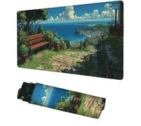 Tapis de Souris 800x300x3mm, Tapis de Souris Gaming mer Multifonction Mouse Pad Le Banc, Accessoire Bureau, Déco Bureau, Design Anti-Dérapage, pour Gamer, étude, Ordinateur Portable, f-113