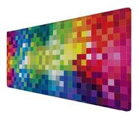 Tapis de Souris 800x400x3mm Couleur Mosaïque Bord Cousu et Surface Imperméable Tapis Souris Base en Caoutchouc Antidérapante Améliore la Précision, pour Divers Ordinateurs École, Bureau, Maison Z-77