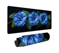 Tapis de Souris 90 x 40 cm, Fleur Tapis de Souris Noir Motif avec Base en Caoutchouc Antidérapant, Imperméable Mouse Pad Bords Surpiqués Design pour Gaming Accessoire, Bureau, Cadeau -zzg2505S5