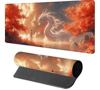 Tapis de Souris 900x400x3mm Dragon, Tapis de Souris XXL Gaming Arbre, Grand Mouse Pad avec Rubber Base, Gaming Accessoire Bureau, Haute Précision et Vitesse, sous Main Bureau, pour Gamer, PC, 5-3845