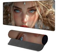 Tapis de Souris 900x400x3mm Femme, Tapis de Souris XXL Gaming Jaune, Grand Mouse Pad avec Rubber Base, Gaming Accessoire Bureau, Haute Précision et Vitesse, sous Main Bureau, pour Gamer, PC, 0-5031