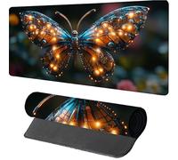 Tapis de Souris 900x400x3mm Papillon, Tapis de Souris XXL Gaming Noir, Grand Mouse Pad avec Rubber Base, Gaming Accessoire Bureau, Haute Précision et Vitesse, sous Main Bureau, pour Gamer, PC, 5-5981