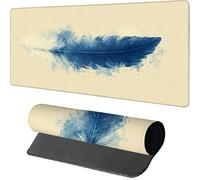Tapis de Souris 900x400x3mm Plume, Tapis de Souris XXL Gaming Bleu, Grand Mouse Pad avec Rubber Base, Gaming Accessoire Bureau, Haute Précision et Vitesse, sous Main Bureau, pour Gamer, PC, 3-1832