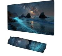 Tapis de Souris 900x400x3mm, Tapis de Souris Gaming La Plage Multifonction Mouse Pad Voûte céleste, Accessoire Bureau, Déco Bureau, Design Anti-Dérapage, pour Gamer, étude, Ordinateur Portable, f-104